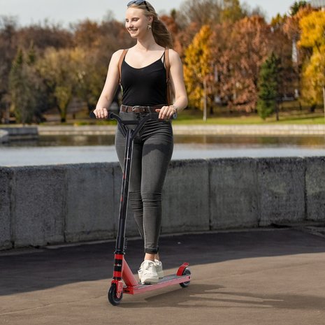 Step - Autoped - Step scooter - Stunt Scooter - Voor kinderen en volwassenen - Zwart - Rood