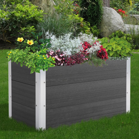 Plantenbakken voor buiten - Bloempotten  voor buiten - Aluminium - Grijs - 100 x 50 x 50 cm