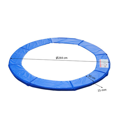 Trampoline rand afdekking - Trampoline beschermrand - 244 cm - Blauw