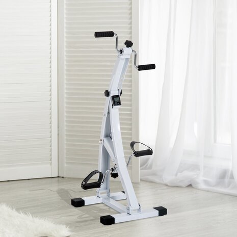 Hometrainer senioren - Fietstrainer - Fitness - Wit -  41 x 50 x 96 cm