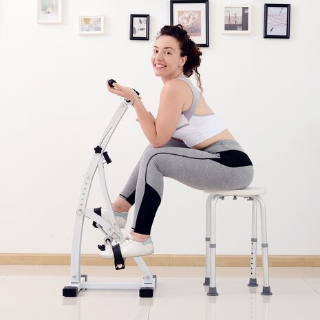 Hometrainer senioren - Fietstrainer - Fitness - Wit -  41 x 50 x 96 cm