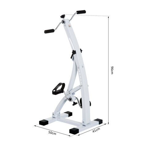 Hometrainer senioren - Fietstrainer - Fitness - Wit -  41 x 50 x 96 cm