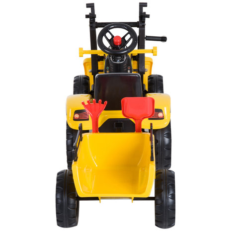 Traptractor met aanhanger -Tractor speelgoed - Buitenspeelgoed -  zwart + geel - 167 x 41 x 52cm