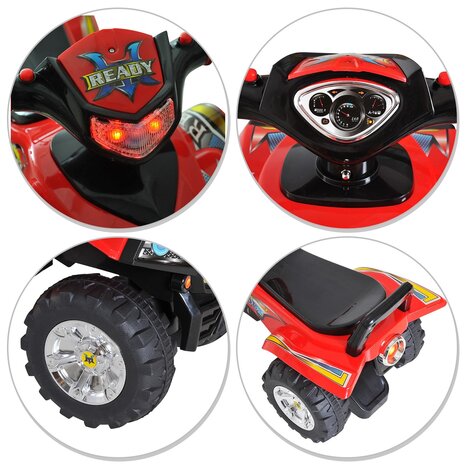 Kindermotor -  Kinderscooter -  Loopwagen - Speelgoed - Quad - Rood - L38 x L60 x H42 cm