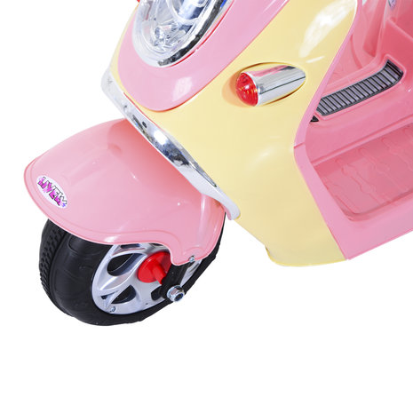 Elektrische Kindermotor -  Elektrische Kinderscooter - Speelgoed - 6V 3 km / h - 108 x 51 x 75 cm -  Roze-  Geel