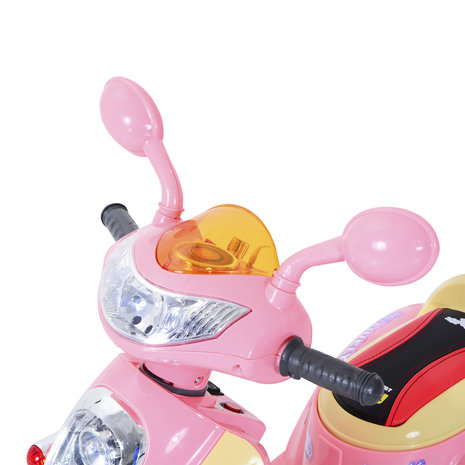 Elektrische Kindermotor -  Elektrische Kinderscooter - Speelgoed - 6V 3 km / h - 108 x 51 x 75 cm -  Roze-  Geel