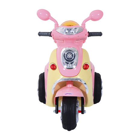 Elektrische Kindermotor -  Elektrische Kinderscooter - Speelgoed - 6V 3 km / h - 108 x 51 x 75 cm -  Roze-  Geel