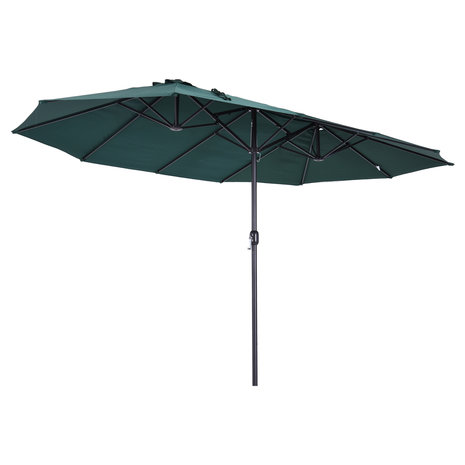 Parasol - Zonnescherm - Met handslinger - Donkergroen  - 460 cm