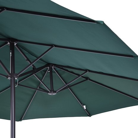 Parasol - Zonnescherm - Met handslinger - Donkergroen  - 460 cm