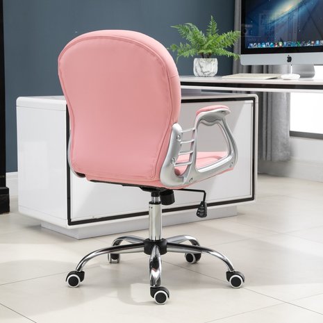 Bureaustoel - Ergonomische bureaustoel - Game stoel - Gaming stoel - Roze - 59,5 x 60,5 x 95-105 cm