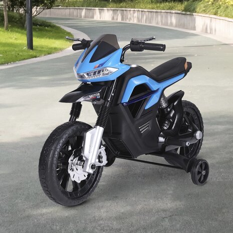 Elektrische Kindermotor -  Elektrische Kinderscooter - Speelgoed - Vanaf 3 jaar - max. 3 km / u - Blauw 105 x 52,3 x 62,3 cm