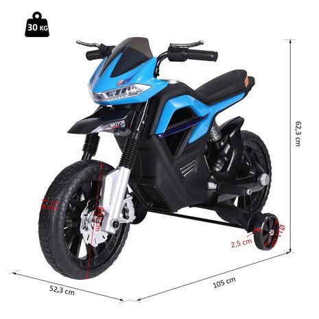 Elektrische Kindermotor -  Elektrische Kinderscooter - Speelgoed - Vanaf 3 jaar - max. 3 km / u - Blauw 105 x 52,3 x 62,3 cm