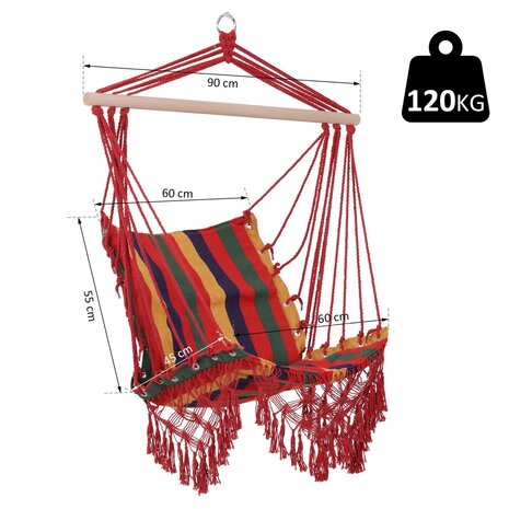 Hangstoel - Voor binnen en buiten - Schommelstoelen -  Stoelen - Kleurrijk -  L100 x B60 x H100 cm