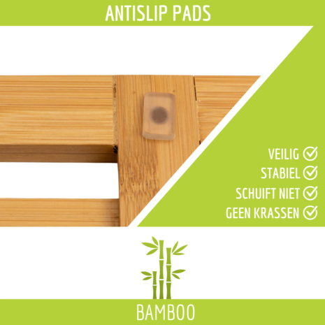 Badmat - Bamboo - Douchemat - Antislipmat douche - Bamboe - 62X45 CM 