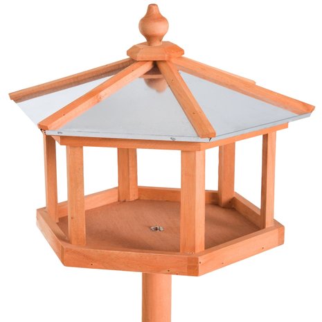 Voederhuisje voor vogels staand - Voederhuis voor vogels - Vogelvoederhuisje -  Met standaard en zinken dak - &Oslash; 40 x 110 cm