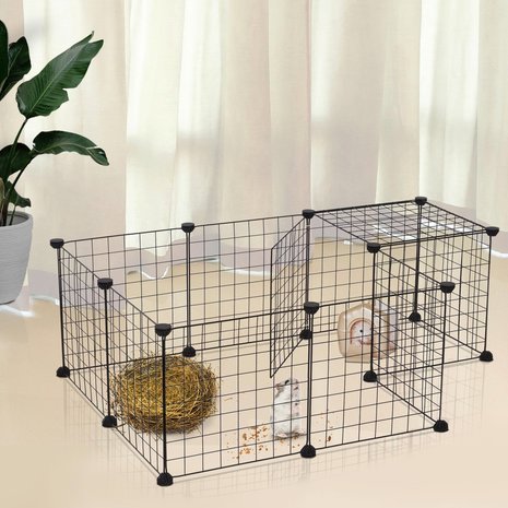 Ren voor kleine huisdieren - Konijnenren - Cavia ren - Hamster ren - Dierenverblijf -  Zwart -  106 x 73 x 36 cm