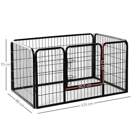 Hondenren - Puppyren - Hondenkennel  - Honden - Staal - 125x80x70cm