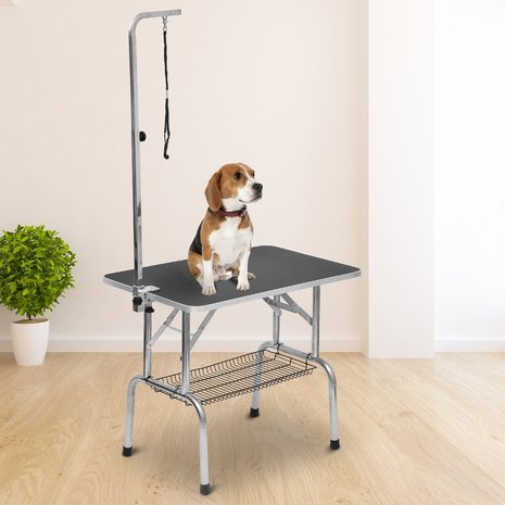 Honden Trimtafel Met Aanlijnoptie - Trimtafels voor honden -  Zwart - L90 x B60 x H75 cm