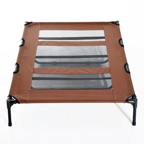 Honden Ligbed -  Grote Hondenbed Stretcher - Hondenstretcher - Hondenkussen - Portable Draagbaar - XXL - 122x92x23cm -  Koffiebruin + zwart