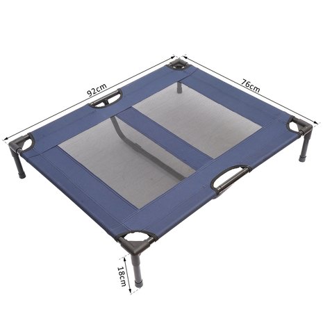 Honden Ligbed - Hondenbed Stretcher - Hondenstretcher - Hondenkussen - Portable Draagbaar - 92 x 76 x 18 cm - Blauw