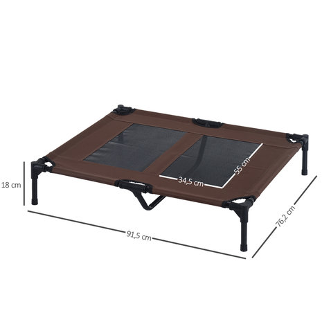 Honden Ligbed - Hondenbed Stretcher - Hondenstretcher - Hondenkussen - Portable Draagbaar - 92Lx76Bx18H cm - Bruin