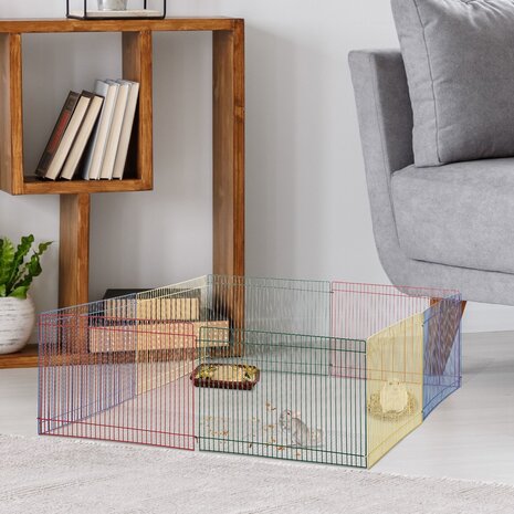 Ren voor kleine huisdieren - Konijnenren - Cavia ren - Hamster ren - Dierenverblijf -  Kleurrijk -  69 x 69 x 23 cm