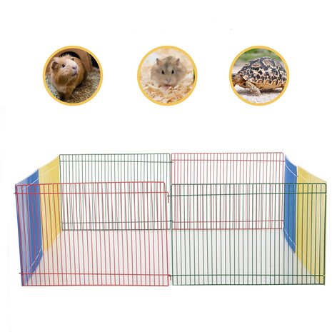 Ren voor kleine huisdieren - Konijnenren - Cavia ren - Hamster ren - Dierenverblijf -  Kleurrijk -  69 x 69 x 23 cm