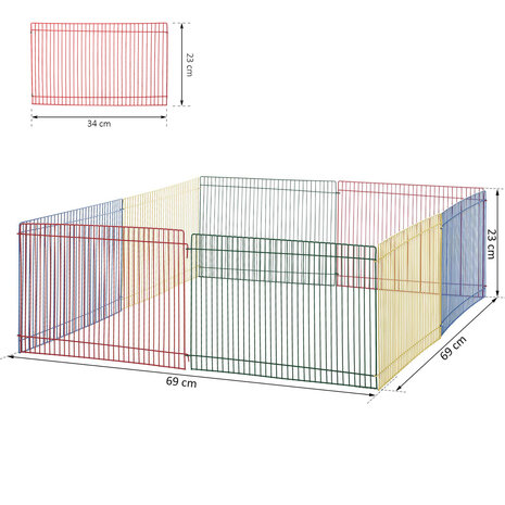 Vakantie Kano Denken Ren voor kleine huisdieren - Konijnenren - Cavia ren - Hamster ren - Dierenverblijf - Kleurrijk - 69 x 69 x 23 cm - NiceGoodz Vakantie Kano Denken Ren voor kleine huisdieren - Konijnenren - Cavia ren - Hamster ren - Dierenverblijf - Kleurrijk - 69 x 69 x 23 cm - NiceGoodz
