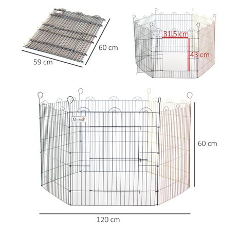 Hondenren - Puppyren - Hondenkennel  - Honden - Veelkleurig -  &Oslash;120 x H60cm