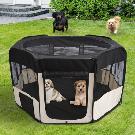 Hondenren - Puppyren - Hondenkennel  - Honden  - Buitenverblijf -  &oslash;120 x H58 cm