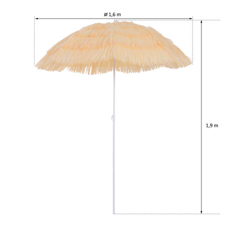 Luxe strand parasol - Knikbaar - Zonnescherm - Strandparasol - UV Werend - &Oslash;160 CM - Hawaiiaanse Parasol