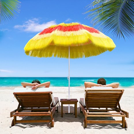 Luxe strand parasol  - Zonnescherm - Knikbaar - Hawaiian Strandparasol  -  &oslash;160 &times; H190 cm