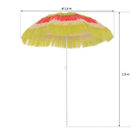 Luxe strand parasol  - Zonnescherm - Knikbaar - Hawaiian Strandparasol  -  &oslash;160 &times; H190 cm