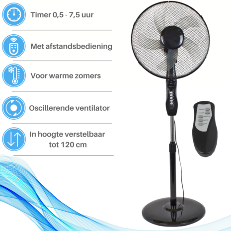 Ventilator staand - ventilator met afstandsbediening - - NiceGoodz