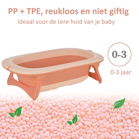Babybad - Baby badje - Babybadje - Opvouwbaar - Roze - 84,5 x 50,5 x 24 cm