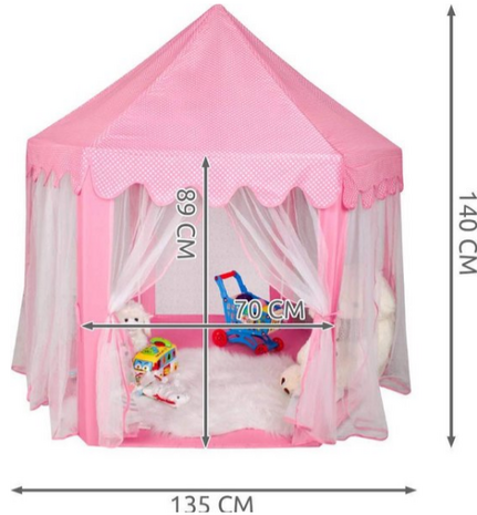 XL Kinder Speeltent - Speelkasteel - Prinses speeltent - Roze -