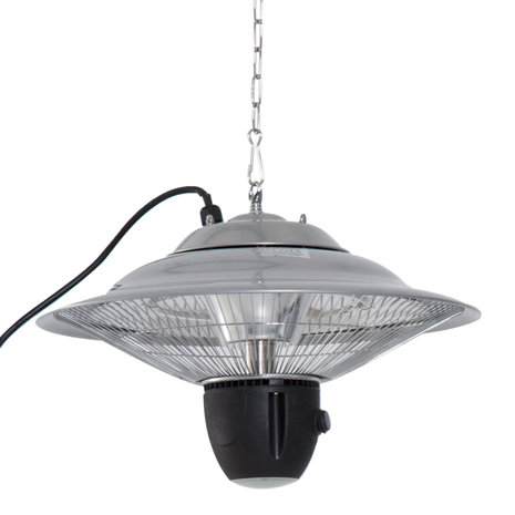 Terrasverwarmer met LED verlichting - Inclusief afstandsbediening -  Heater - Warmte lamp - Verwarming - 1500 W -  Zilver