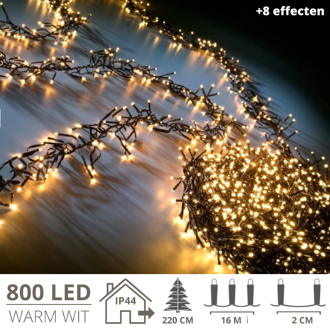 Kerstverlichting - Kerstboomverlichting - Kerstversiering - Kerst - 800 LED&#039;s - 16 meter - Extra warm wit