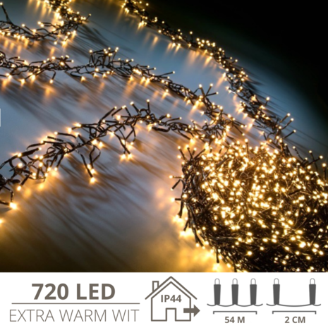 Kerstverlichting - Kerstboomverlichting - Kerstversiering - Kerst  - 720 LED&#039;s - 54 meter - Extra warm wit