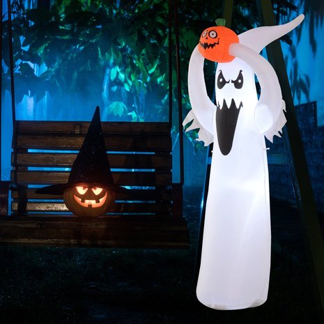 Halloween - Halloween decoratie - Halloween versiering - Halloween verlichting - Pompoenspook - Opblaasbaar