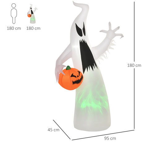 Halloween - Halloween decoratie - Halloween versiering - Halloween verlichting - Pompoen - Spook - Opblaasbaar