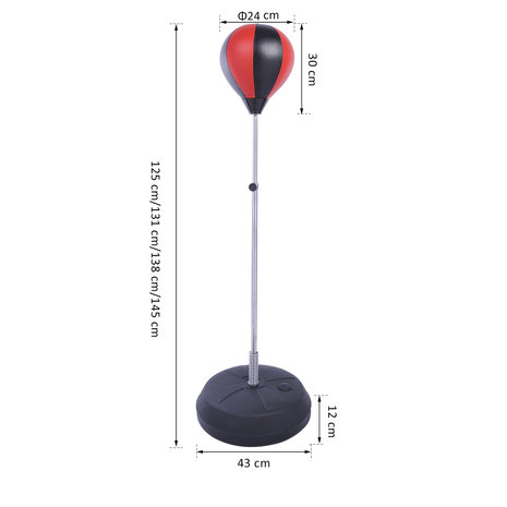 Boksballenset met pomp - Bokshandschoenen - Bokszak - Boksbal - Boksen - Speelgoed -  Rood/zwart