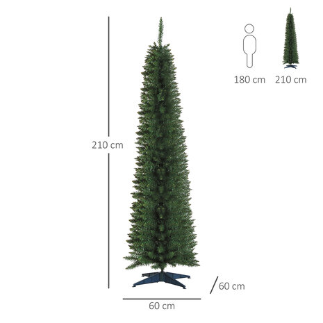 ChristmasGoodz - Kunstkerstboom - Smalle Kunstkerstboom - Smalle kerstboom - 210 cm