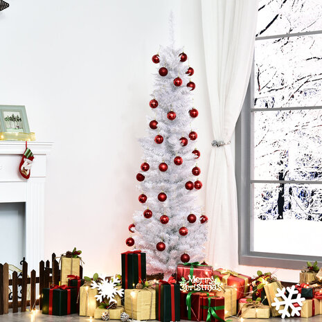 ChristmasGoodz - Kunstkerstboom - Smalle Kunstkerstboom - Smalle kerstboom - Wit - 180 cm