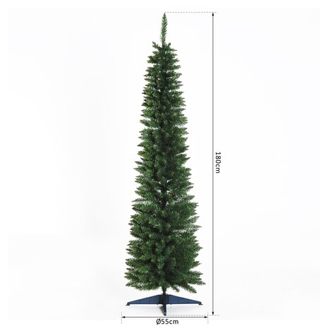 ChristmasGoodz - Kunstkerstboom - Smalle Kunstkerstboom - Smalle kerstboom - 180 cm