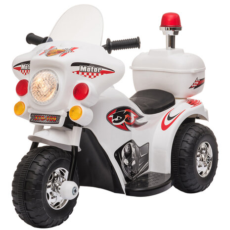Elektrische Kindermotor met muziek en verlichting -   Elektrische Kinderscooter    - Speelgoed -   80L x 35W x 52H cm - Wit
