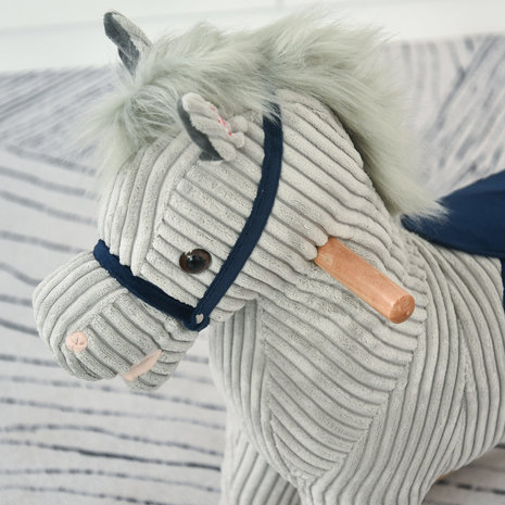 Hobbeldier - Hobbelpaard -  Paarden - Speelgoed voor 36-72 maanden - 65L x 32,5W x 61H cm -  grijs