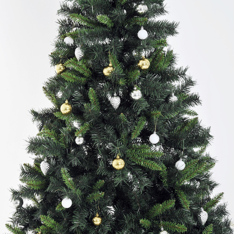 ChristmasGoodz - Kunstkerstboom - Kunstkerstboom met verlichting - 200 Led - Kerstballen - 180 cm - Kerstboom met versiering