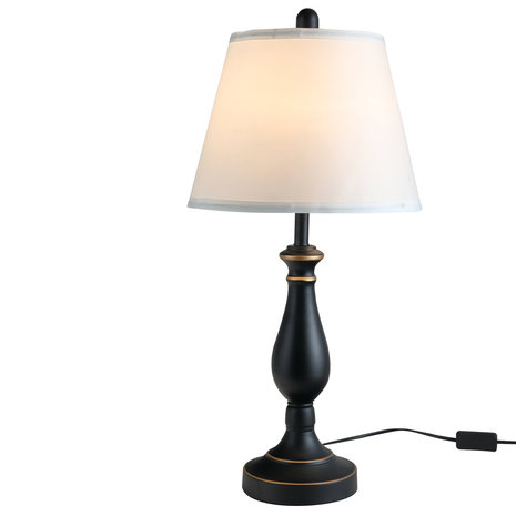 Driedelige set van 1 staande lamp en 2 tafellampen - Vloerlamp - Stalamp - tafellamp - Vintage - Klassiek - Zwart