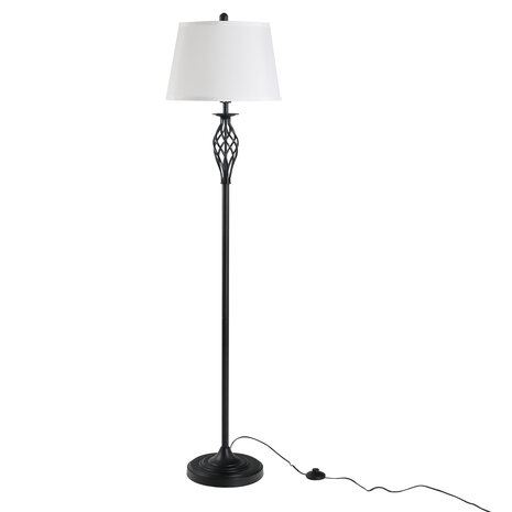 Driedelige set van 1 staande lamp en 2 tafellampen - Vloerlamp - Stalamp - tafellamp - Vintage - Klassiek - Zwart/wit